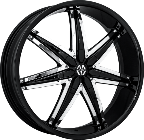 MASSIV 923 6X132/6X139.7 22x9.5 +30 BLACK WITH CHROME INSERT