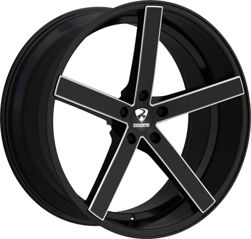 RAVETTI M1 5X115 22x8.5 +15 BLACK AND MILLED