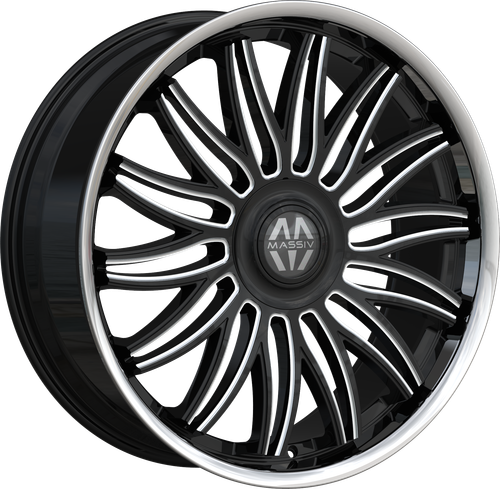 MASSIV 928 5X115/5X120 24x9 +15 BLACK MILLED STAINLESS LIP
