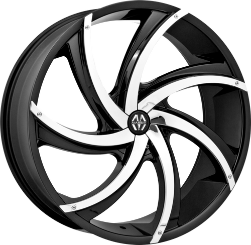 MASSIV 920 5X115/5X120 26x9.5 +25 BLACK WITH CHROME INSERT
