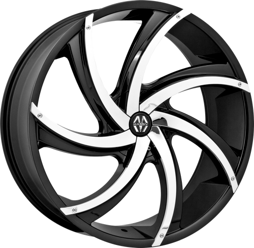 MASSIV 920 6X135/6X139.7 26x9.5 +25 BLACK WITH CHROME INSERT