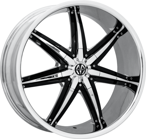 MASSIV 923 5x127/5x139.7 26x9.5 +13 CHROME WITH BLACK INSERT