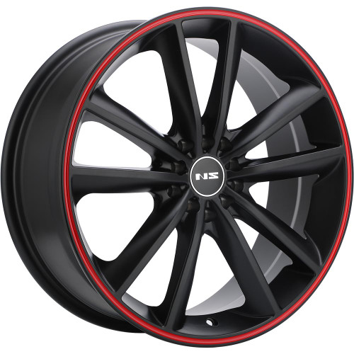 Ns Wheels NS9012 5x100/5x114.3 18x7.5 +40 Matte Black with Red Stripe