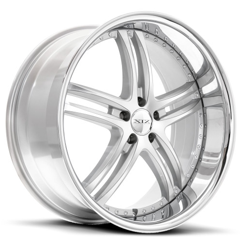 XIX Wheels XIX 15 5x127 22x10.5 +22 Silver Machined with Stainless Steel Lip