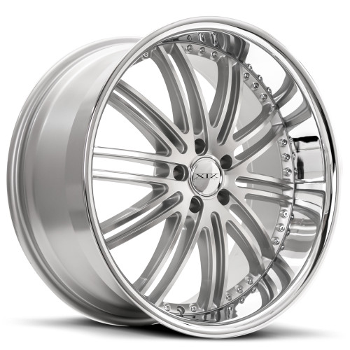 XIX Wheels XIX 23 5x120 22x10.5 +22 Silver Machined with Stainless Steel Lip
