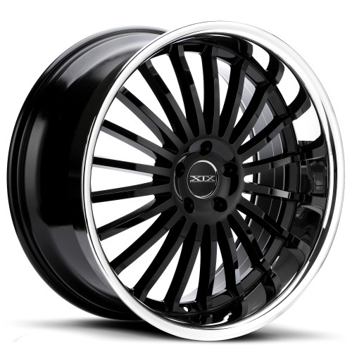 XIX Wheels XIX 59 5x112 20x8.5 +35 GLOSS BLACK WITH STAINLESS STEEL LIP