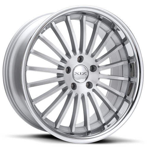 XIX Wheels XIX 59 5x112 22x9 +25 SILVER BRUSHED WITH STAINLESS STEEL LIP