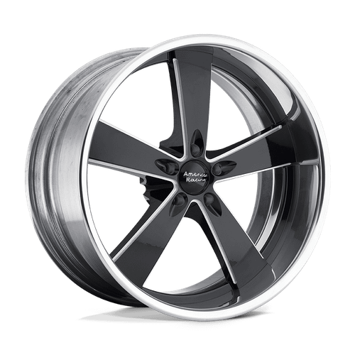 American Racing Vintage 472 5x115 20x8.5 +15 BLACK MILLED W/ POLISH BARREL