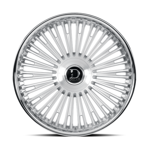DOLCE LUXURY RAZZO 6x135 26x10 +15 Glossy Sliver Brush Face Stainless Lip