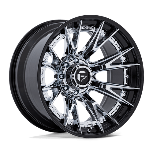 Fuel 1PC 402 8x165.1 20x10 -18 CHROME W/ GLOSS BLACK LIP