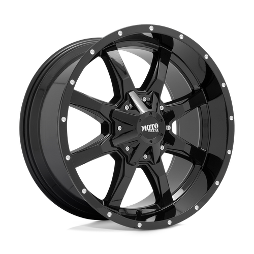 Moto Metal 970 5x114.3/5x127 20x10 -24 GLOSS BLACK W/ MILLED SPOT LIP