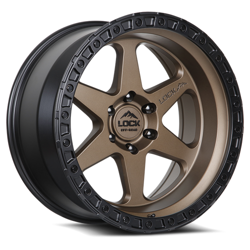 LOCK OFFROAD OLYMPUS 5x127 18x9 +12 Matte Desert Bronze W Matte Black Ring