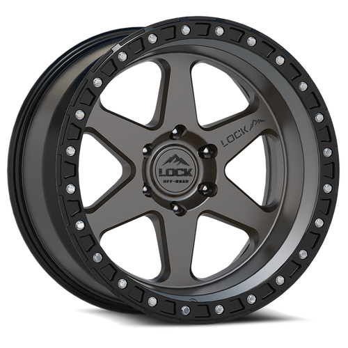 LOCK OFFROAD OLYMPUS 6x139.7 18x9 +12 Matte Grey W Matte Black Ring