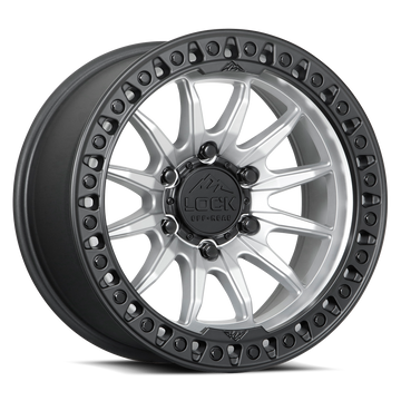 LOCK OFFROAD TRAIL 6x135 17x9 +12 Matte Silver W Matte Black Ring