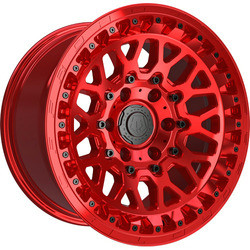 TIS 555MRT 6X5.50 17x9 -12 Machined with Gloss Red Tint Clear Coat and Cast Lgo & Lip Bolts