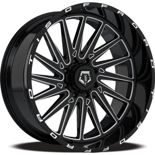 TIS 547BM 5x127 20x12 -44 Gloss Black w/Milled Accents