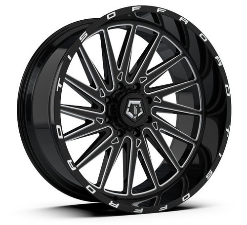 TIS 547BM 6x139.7 26x12 -44 Gloss Black w/Milled Accents