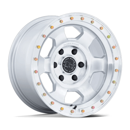 Black Rhino Hard Alloys TROOPER 5x130 17x8.5 +25 Gloss Silver W/ Machined Face