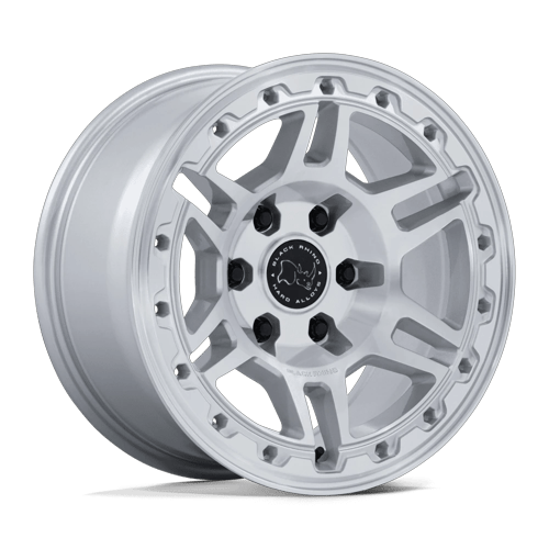 Black Rhino Hard Alloys VANGUARD 6x130 17x8 +32 Gloss Silver W/ Machined Face