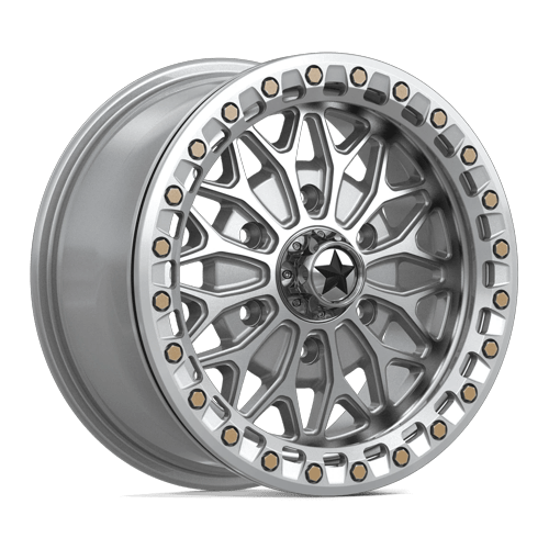 MSA Offroad Wheels BOLO UTV BEADLOCK 6x139.7 15x7 +38 Gloss Silver W/ Machined Face