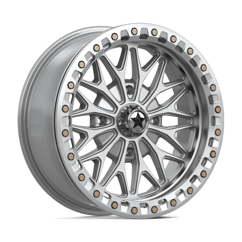 MSA Offroad Wheels BOLO UTV BEADLOCK 4x156 18x7 +10 Gloss Silver W/ Machined Face