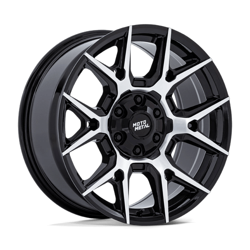 Moto Metal MASON 6x135 / 6x139.7 17x8.5 +12 Gloss Black W/ Machined Face