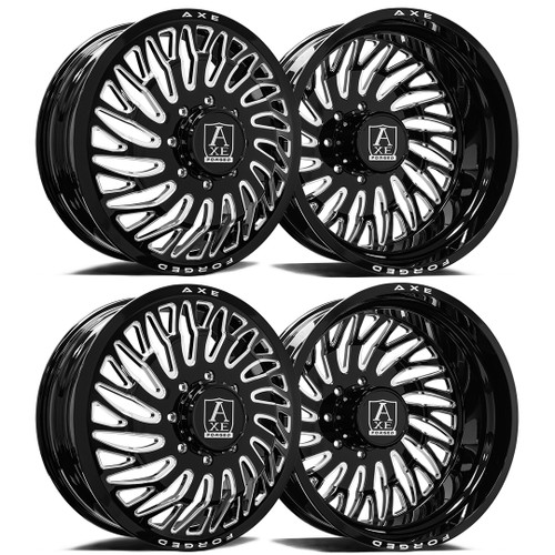 AXE WHEELS AF10 DUALLY 8x210 26x8.25 Gloss Black Milled