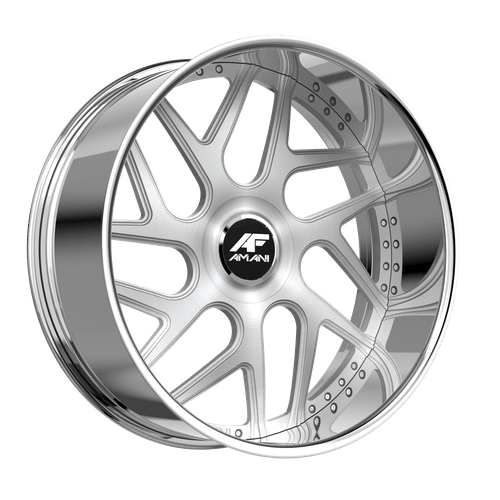 Amani Apollo-L 6x135 / 6x139.7 30x9 +15 Brush Center Chrome Lip