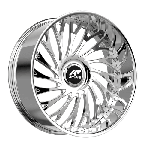 Amani Vamos 6x135 / 6x139.7 28x10 +15 Brush Center Chrome Lip