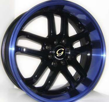 G - LINE ALLOYS G817 4x100 18x8 +38 Blue Lip / Black