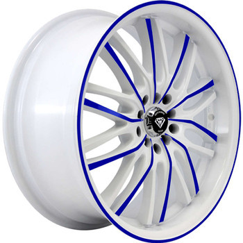 WHITE DIAMOND W3108 4x100 18x8 +35 Blue Face / White