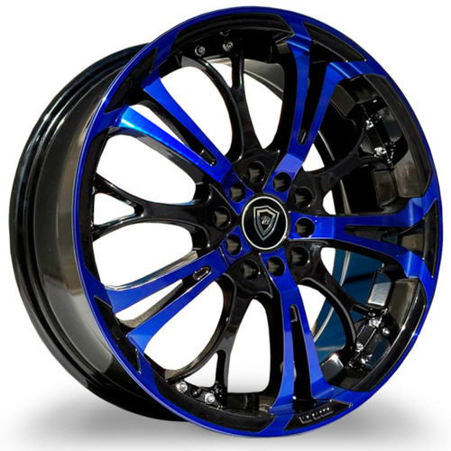 WHITE DIAMOND W667 10x100 17x7 +35 Gloss Black/blue Face