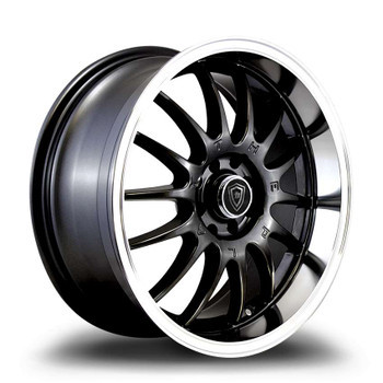 WHITE DIAMOND W824 10x100 17x7 +35 Gloss Black /machine Lip