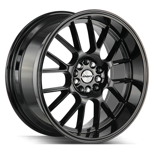 Shift CRANK 4x100 / 4x114.3 17x7.5 30MM Black Polished Lip
