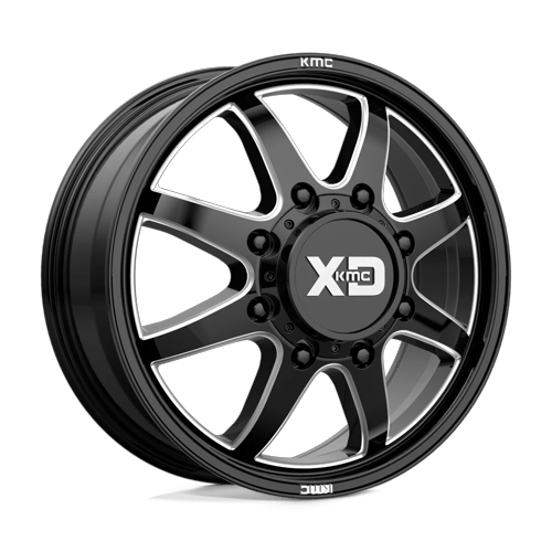 XD PIKE DUALLY 8x165.1 22x8.25 +105 Gloss Black Milled - Front