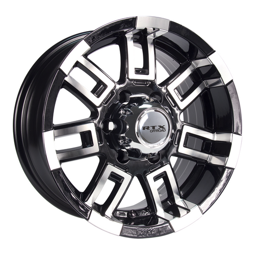 RTX Crush 5x114.3 16x8 +12 Black Machined