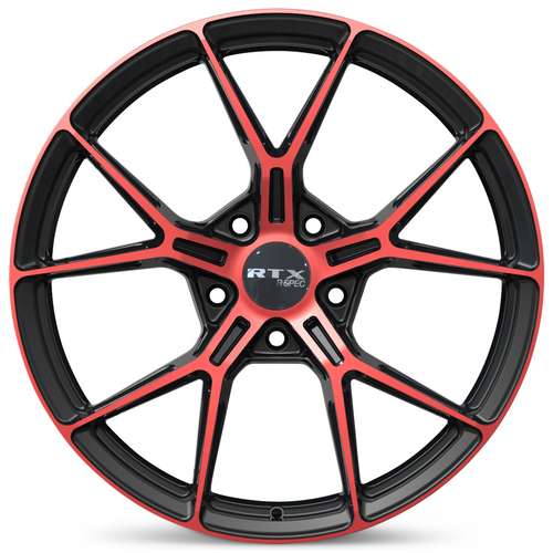 RTX RS01 5x114.3 18x8 +38 Gloss Black Machined Red