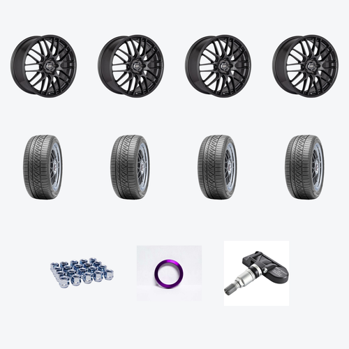 Enkei EKM3 5x114.3 18x8+40 Gunmetal + Falken FAL Ziex ZE960 A/S 235/45R18 — 2018 Kia Optima LX Wheel & Tire Package