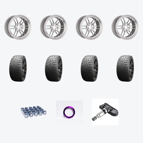 Enkei RPF1 5x114.3 18x9.5+45 Silver + Falken FAL Azenis RT615K+ 275/35R18 — 2016 Lexus GS350 Wheel & Tire Package