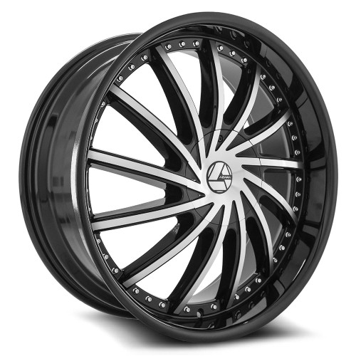 Azara AZA-517 5x115 / 5x1397 24x9 +18 Gloss Black & Machined