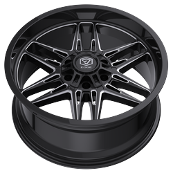 Edge Off Road 303BM 6x135 / 6x139.7 22x12 -44 Gloss Black W/milled Accents