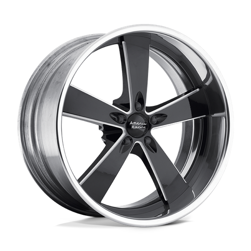 American Racing Vintage BURNOUT 5x115 20x10 +19 Black Milled W/ Polish Barrel