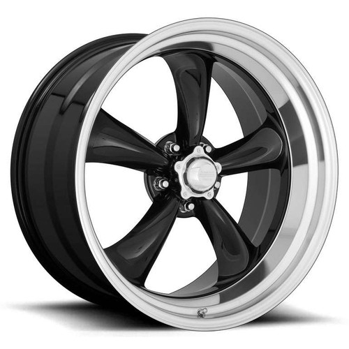 American Racing Vintage CLASSIC TORQ THRUST II 5x115 20x9.5 +25 Hot Rod Black W/ Pol Lip