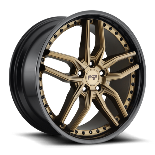 Niche 1PC METHOS 5x112 19x9.5 +48 Matte Bronze Black Bead Ring