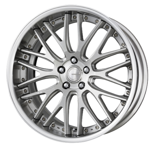 Work Gnosis Gr204 5x112 19x8+22 A Disk Brush Silver Clear