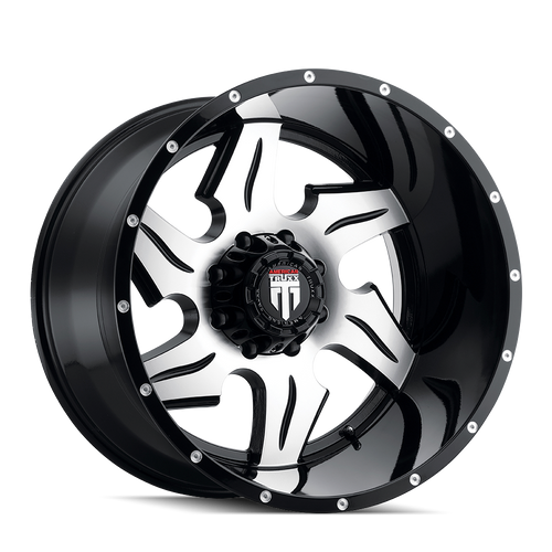 American Truxx Ninja AT163 8x165.1 22x14-76 Black/Machined