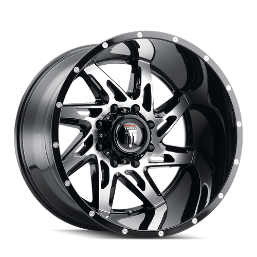 American Truxx Spyder AT183 8x180 22x14-76 Black/Machined
