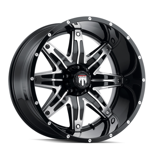 American Truxx Lonestar AT185 8X180 22x12-44 Black/Machined