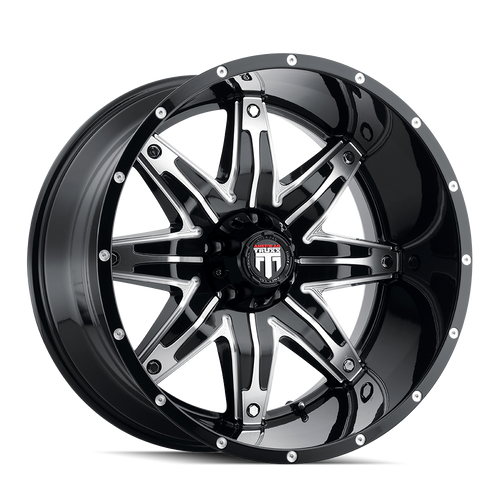 American Truxx Lonestar AT185 8X165.1 22x12-44 Black/Machined