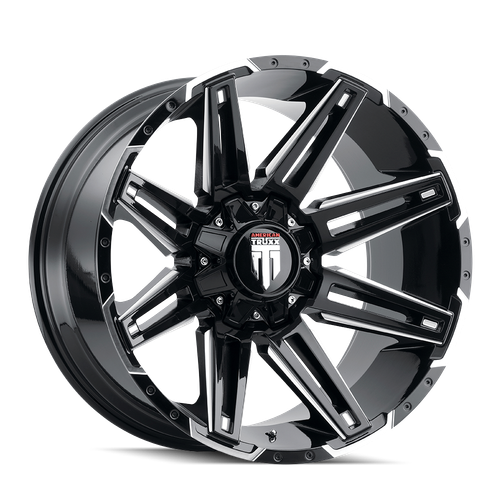 American Truxx Boom AT1903 8x180 18x9-12 Black/Milled